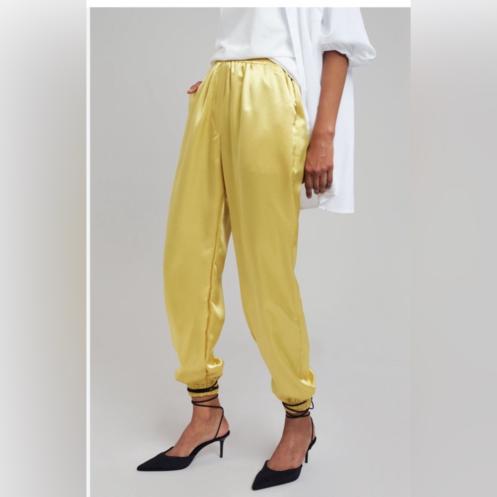 The Frankie Shop Jaz Satin Gold Jogger
